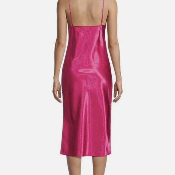 NWT Chelsea & Violet Hot Pink Sleeveless Cowl Neck Midi Slip Population Dress S - Picture 3 of 15